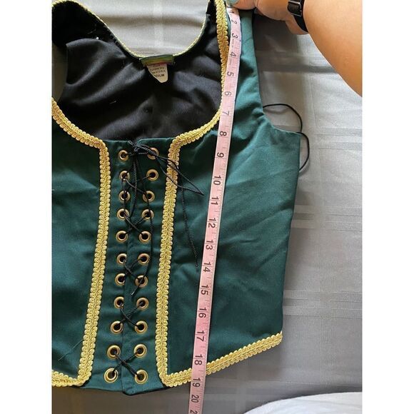 Renaissance Corset Bodice Stays in Dark Green Linen - Picture 8 of 9